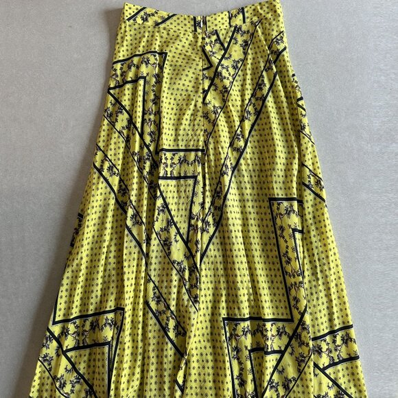 Ganni Silk Mix Maxi Skirt in Minion Yellow ASO Emily in Paris - Picture 11 of 13